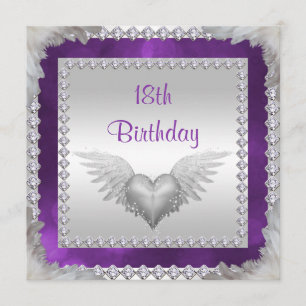 Diamanten & Feathers 18. Geburtstag Einladung