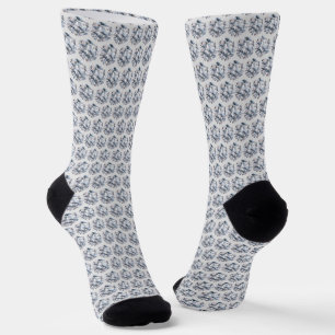 Diamanten/Fraktal-Mosaik in Silbergrau Socken