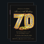 Diamanten & Gold, Einladungen zum 70. Geburtstag<br><div class="desc">Diamanten & Gold,  70. Geburtstagseinladungen. Diese glamourösen Einladungen zum 70. Geburtstag zeigen eine glänzende,  goldene "70" in Diamanten,  die in einer hübschen lila Farbe umrissen sind. Dies ist eine schöne Einladung Wahl für glamouröse 70. Geburtstag! Weitere Party- und Dekorationsartikel finden Sie unter Metro-Event.com und Metro-Events auf Zazzle.</div>