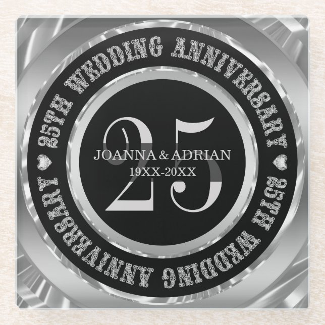 Diamanten - Herz und Text Glasuntersetzer (Vorderseite)