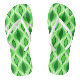 Diamanten im Mid-Century-Modern-Stil, Smaragdgrün Flip Flops