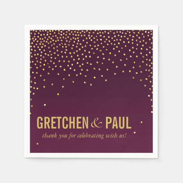Diamanten im Sky Cocktail Party | Aubergine Serviette (Vorderseite)