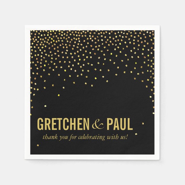 Diamanten im Sky Cocktail Party | Schwarz Serviette (Vorderseite)