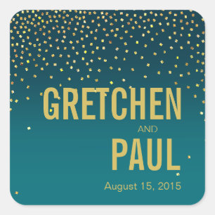 Diamanten im Sky-Gunst-Decal   Türkis Quadratischer Aufkleber