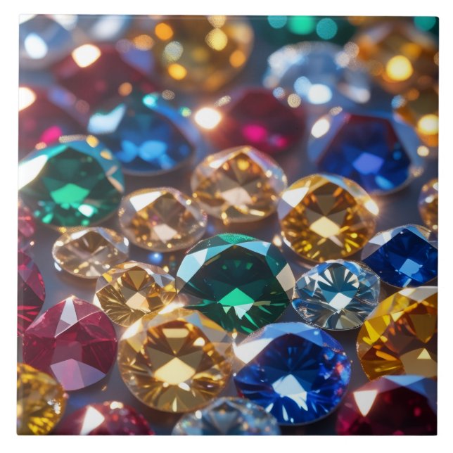 Diamanten in vielen Farben Fliese (Vorderseite)