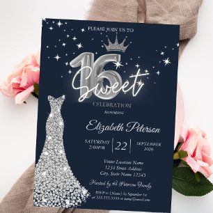 Diamanten Kleid, Diamanten Sterne Navy Blau Sweet Einladung