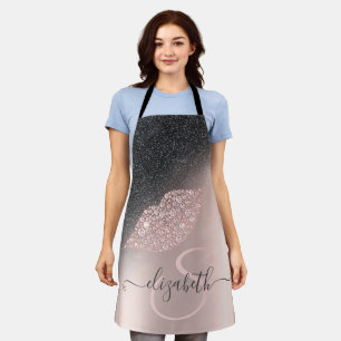 Diamanten Lippen Glitter Ombre Roségold Schürze