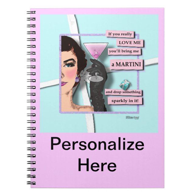 Diamanten & Martinis-Notebook Notizblock (Vorderseite)