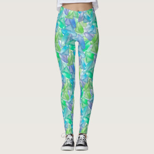 Diamanten nahtlos blaue violette Kristalle Leggings