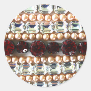 Diamanten Nashornperlen rubies Vintager Schmuck Runder Aufkleber