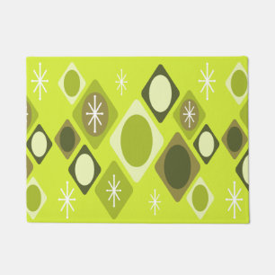 Diamanten Ovals Sternexplosionen Chartreuse Fußmatte