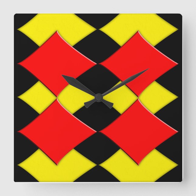 Diamanten Quadratische Wanduhr (Vorderseite)