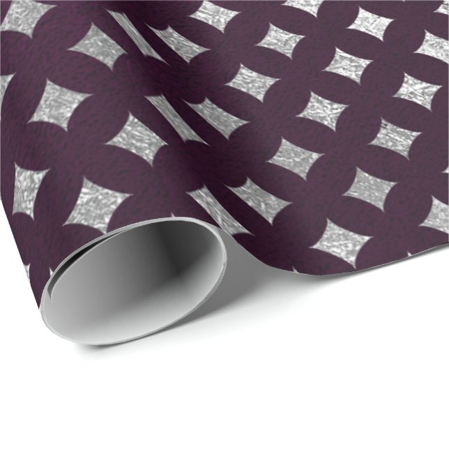 Diamanten schneiden Silberplatte Lila Velvet Geschenkpapier (Rolleneckpunkt)