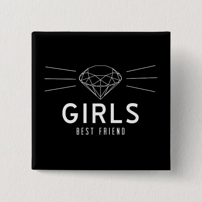 Diamanten sind der beste Freund eines Mädchens Button (Vorderseite)