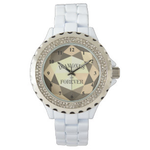 Diamanten sind ewig weiße Kristall Armbanduhr
