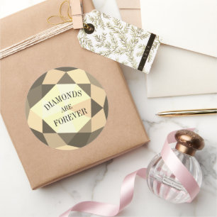 Diamanten sind für immer eleganter, runder Schmuck Runder Aufkleber