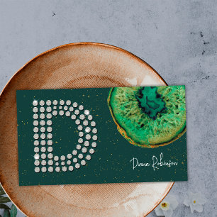 Diamanten Smaragd Achat Anfangs D Buchstabe Monogr Visitenkarte