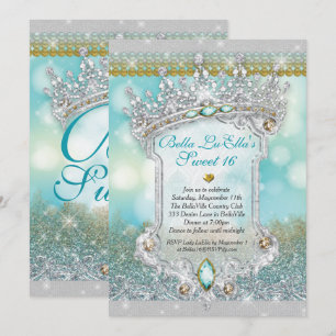 Diamanten und Bling Sweet 16 Quince Einladungen
