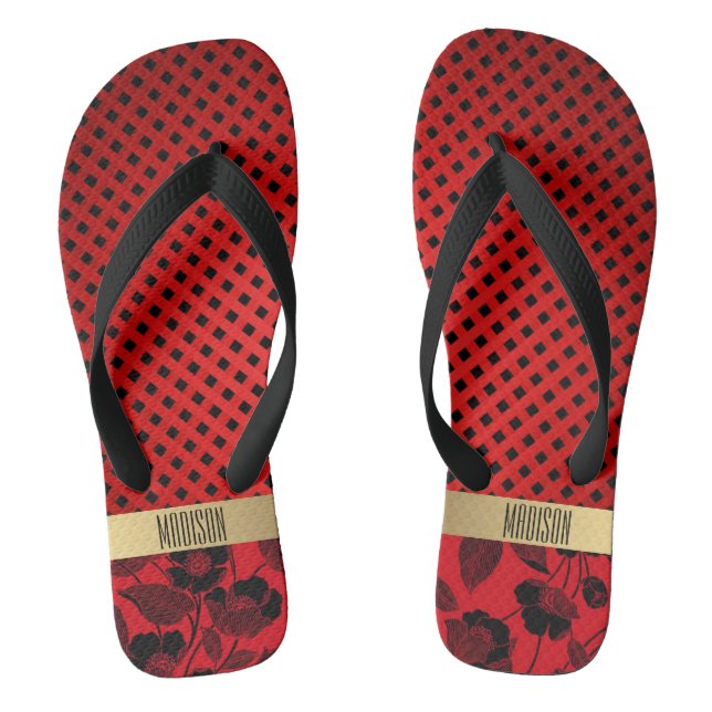 Diamanten und Blume Flip Flops (Fußbett)