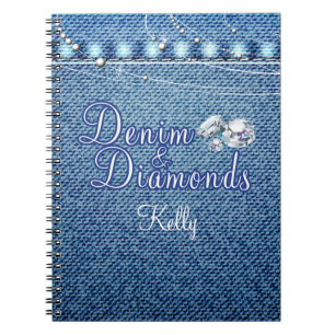 Diamanten und Denim-Party-Gast-Buch Notizblock