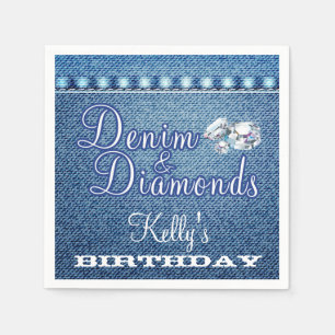 Diamanten und Denim-Party, kundenspezifische Serviette