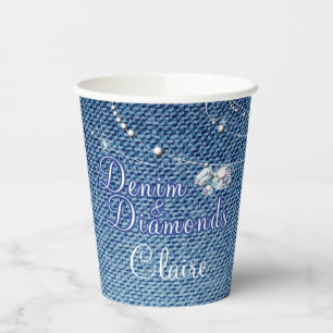 Diamanten und Denim Party Paper Cup Pappbecher