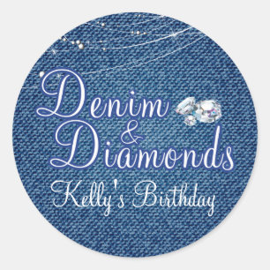 Diamanten und Denim Party Stickers