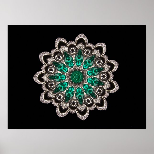 Diamanten und Emeralds Kaleidoscope Poster (Vorne)