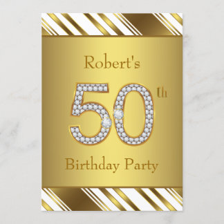 Diamanten und Gold 50. Geburtstagsparty Einladung