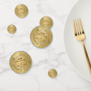 Diamanten und Gold 50. Hochzeitstag Konfetti