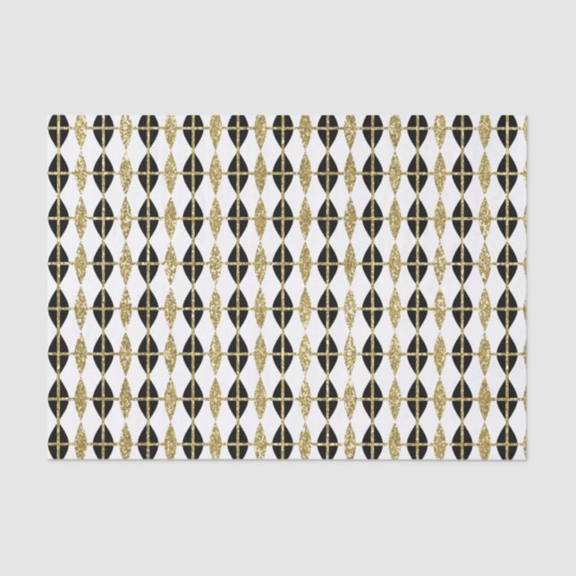 Diamanten und Gold Grid Seidenpapier (Vorderseite)