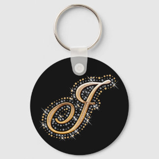 Diamanten und Golden Initial ''J'' Schlüsselanhäng Schlüsselanhänger