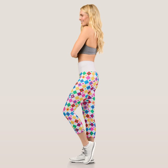 Diamanten und Kreise Capri Leggings (Links)