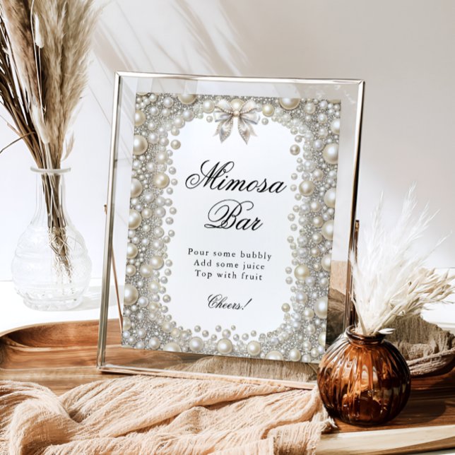 Diamanten und Perlen Bridal Dusche Mimosa Bar Poster (Von Creator hochgeladen)