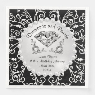 Diamanten und Perlen-Party-Thema-Servietten Serviette