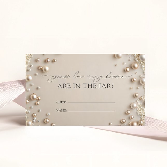 Diamanten und Perlen Wie viele Kisses Bridal Spiel Begleitkarte (Von Creator hochgeladen)