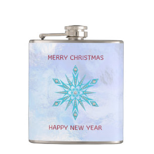 Diamanten und Schneeflocken Flachmann