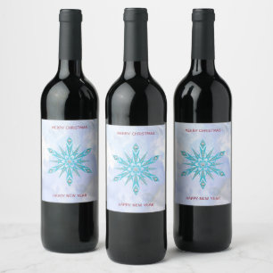 Diamanten und Schneeflocken Weinetikett