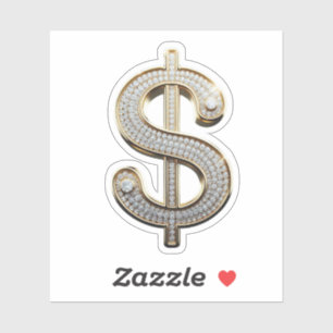 Diamanten und Silver-Dollar-Zeichen Aufkleber