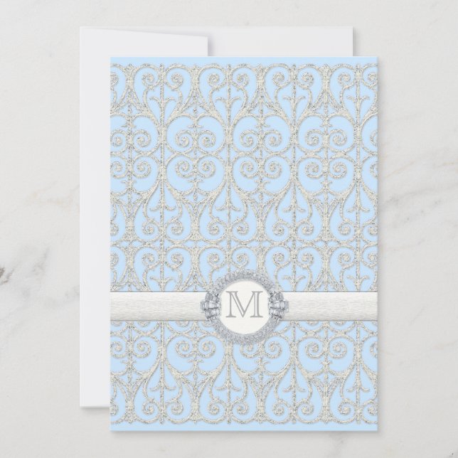 Diamanten und Spitzen-Look, Paare Dusche für Paare Einladung (Vorderseite)