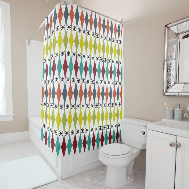 Diamanten und Sternexplosionen Duschvorhang (Beispiel)