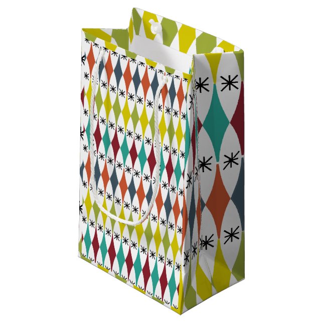 Diamanten und Sternexplosionen Kleine Geschenktüte (Vorderseite Schrägansicht)