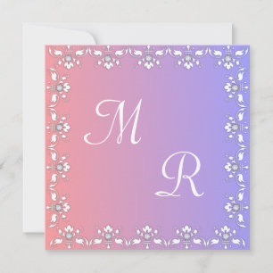 Diamanten und weiße Hochzeit Einladung