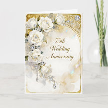 Diamanten und weiße Rosen 75. Hochzeitstag