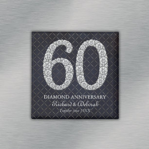Diamantene 60. Hochzeitstag-Erinnerung Magnet