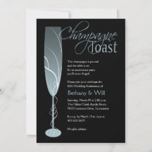 Diamantene Champagner-Toasteinladung Blau