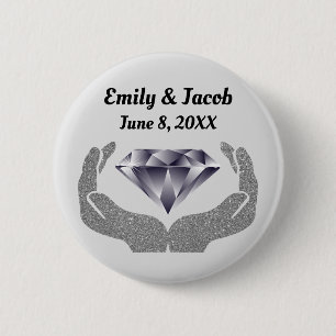 Diamantene Hochzeit Button