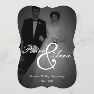 Diamantene Hochzeit mit Vintage Me   Bracket Edge Einladung