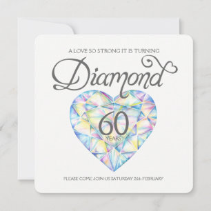 Diamantene Hochzeitsliebe so starkes Herz Wasserfa Einladung