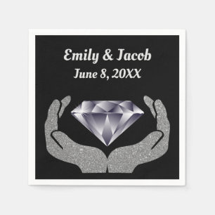 Diamantene Hochzeitspapier-Serviette Serviette